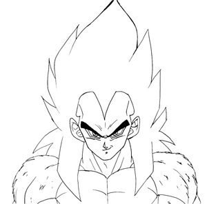 Página para Colorir Super Saiyajin 4 Vegeta