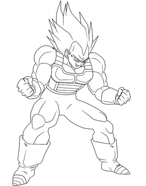 Página para Colorir Super Saiyan Vegeta
