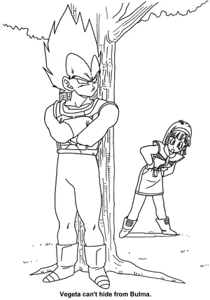 Página para Colorir Rabisco de Vegeta e Bulma