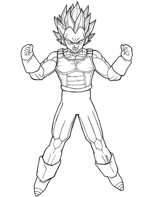Página para Colorir Vegeta de Dragon Ball Z