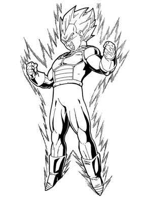 Página para Colorir Vegeta de Dragon Ball