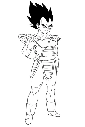 Página para Colorir Vegeta do anime Dragon Ball Z
