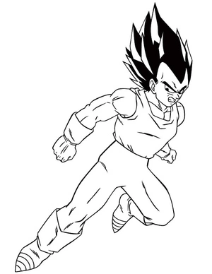Página para Colorir Vegeta do Anime Dragon Ball Z