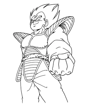 Página para Colorir Vegeta da série Dragon Ball Z