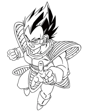 Página para Colorir Vegeta em Batalha