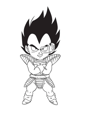 Página para Colorir Vegeta em Estilo Chibi