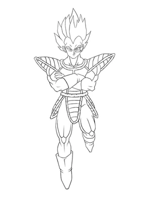 Página para Colorir Vegeta em Voo