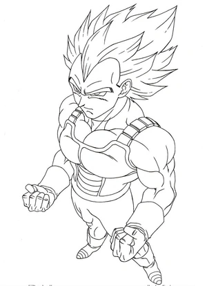 Página para Colorir Vegeta em forma Super Saiyajin 2