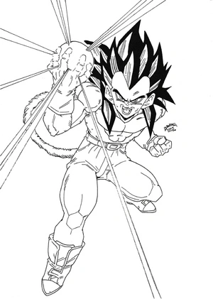 Página para Colorir Vegeta em forma Super Saiyajin 4