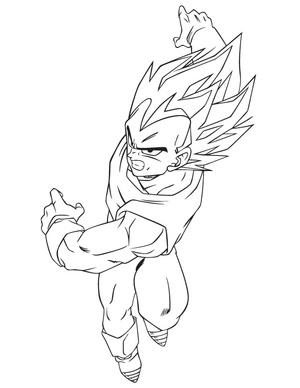 Página para Colorir Vegeta em forma de Super Saiyajin