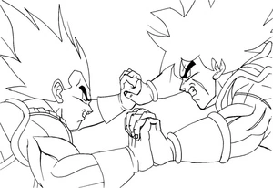 Página para Colorir Vegeta contra Broly
