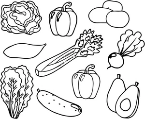 Página para Colorir Vegetais Simples