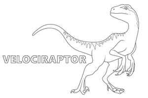 Página para Colorir Velociraptor Simples