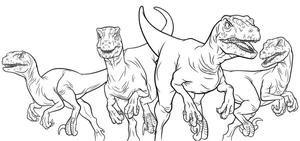 Página para Colorir Grupo Velociraptor