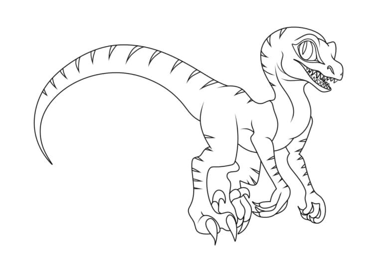 Página para Colorir Velociraptor em Seu Estado Natural