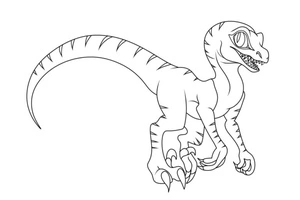 Página para Colorir Velociraptor em Seu Estado Natural