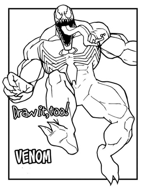 Página para Colorir do Venom para Imprimir Grátis