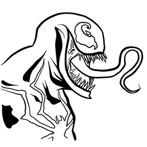 Página para Colorir Gratuita do Venom para Imprimir