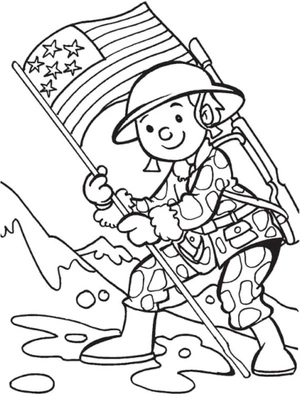 Página para Colorir Página para colorir imprimível para o Dia dos Veteranos