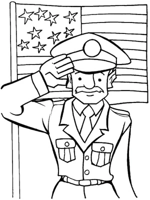 Página para Colorir Material para Celebração do Dia dos Veteranos