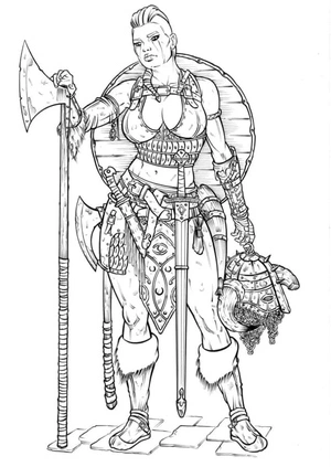 Página para Colorir Princesa Viking