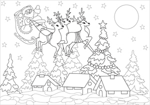 Papai Noel em uma Vila Festiva