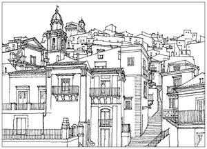 Página para Colorir Vila da Itália