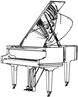 Página para Colorir Piano Antigo