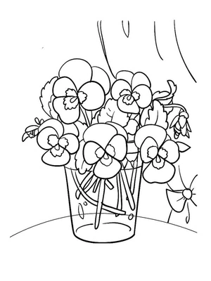 Página para Colorir Página de Colorir Flores Violetas Grátis