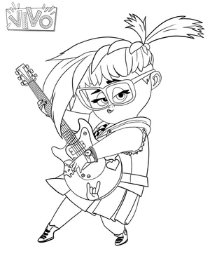 Página para Colorir Gabriela tocando violão