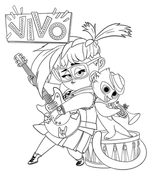 Vivo, o Macaco, e Gabriela Tocando Instrumentos Musicais