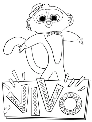 Página para Colorir Vivo, o Macaco