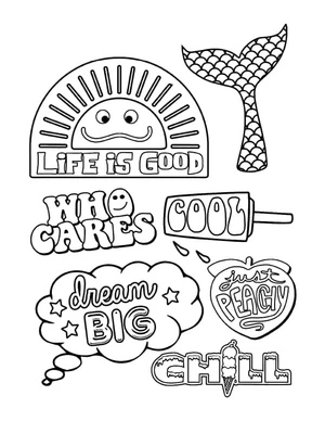 Página para Colorir Life is Good VSCOholic