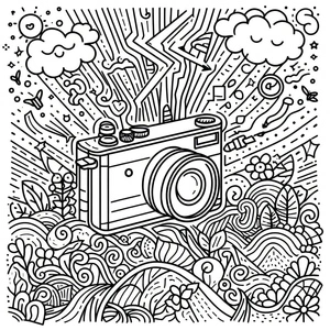 Página para Colorir Página para Colorir da Câmera VSCO