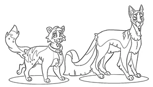 Página para Colorir Rusty e Bluestar dos Gatos Guerreiros