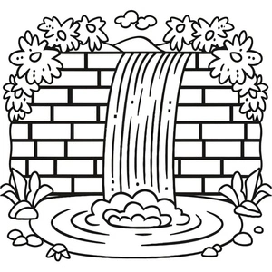 Página para Colorir Cachoeira Encantada