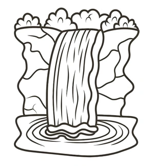 Página para Colorir Página para Colorir Cachoeira para Imprimir para Crianças