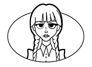 Desenho da Wednesday Addams Coloring Page