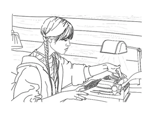 Desenho Livre da Wednesday Addams Coloring Page