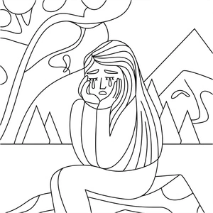 Página para Colorir Página para colorir imprimível para crianças: A Dama Chorona