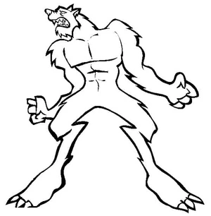 Página para Colorir Lobo Homem Furioso