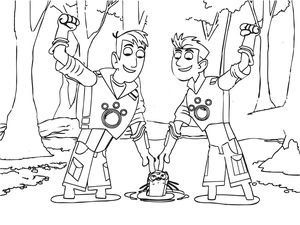Página para Colorir Kratts na Natureza: Volume 3