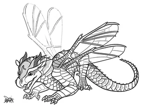 Página para Colorir Baby Hivewing de Wings of Fire
