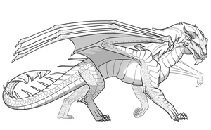 Página para Colorir Dragão Beastwing da série Wings of Fire