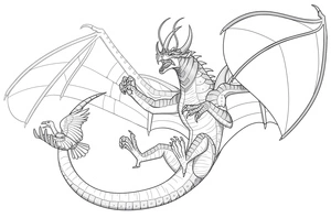 Página para Colorir Dragão Asa-de-Besouro da série Wings of Fire