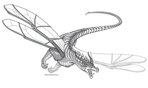 Página para Colorir Dragão da série Wings of Fire - Hivewings