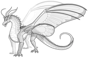 Página para Colorir Dragão da série Wings of Fire, especificamente um dragão SilkWings