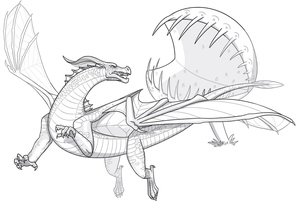 Dragão de Wings of Fire com design Leafwing