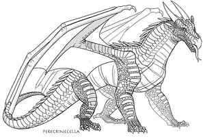 Página para Colorir Dragon Nightwing da série Wings of Fire