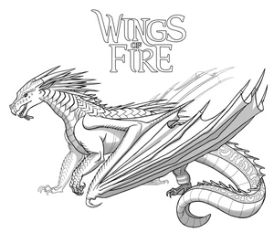 Página para Colorir Dragão das Asas de Fogo